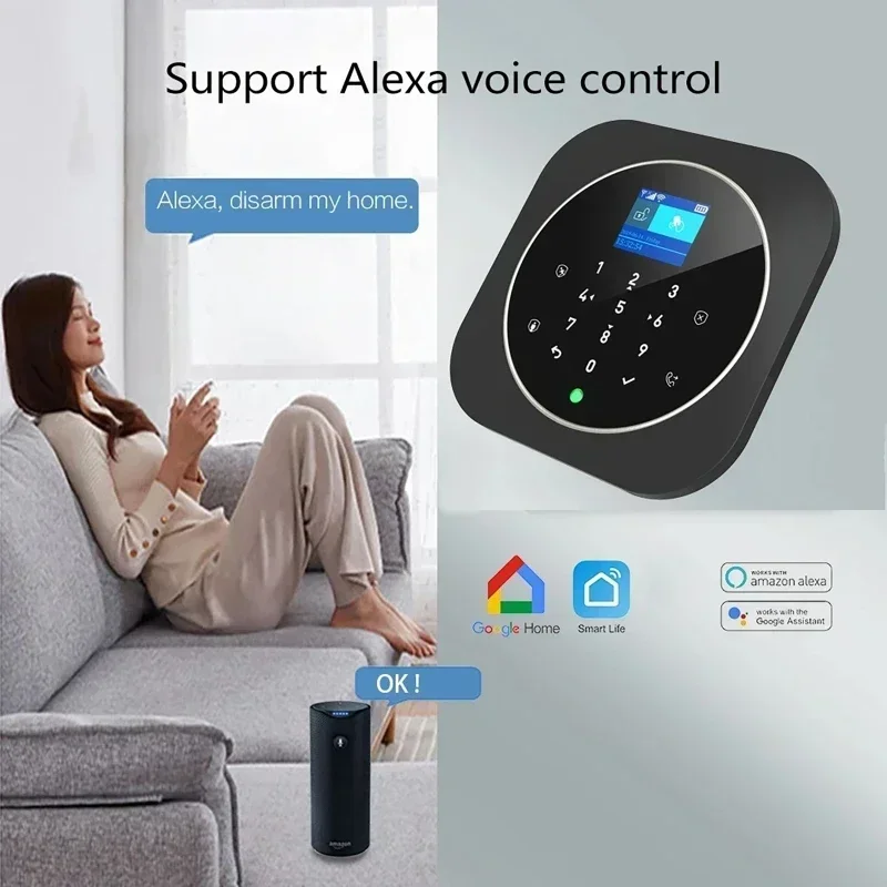 W9B Tuya WIFI Alarm System Kits for Home Burglar Security 433MHz WiFi GSM Alarm Wireless Tuya Smart House App Remote Control
