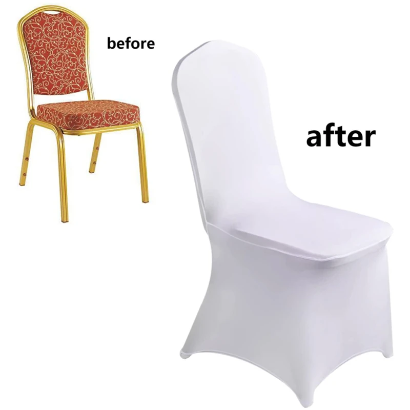 2 Styles 10-1PC Wedding Chair Covers Spandex Stretch Slipcover for Restaurant Banquet Hotel Dining Party Universal Chair Cover