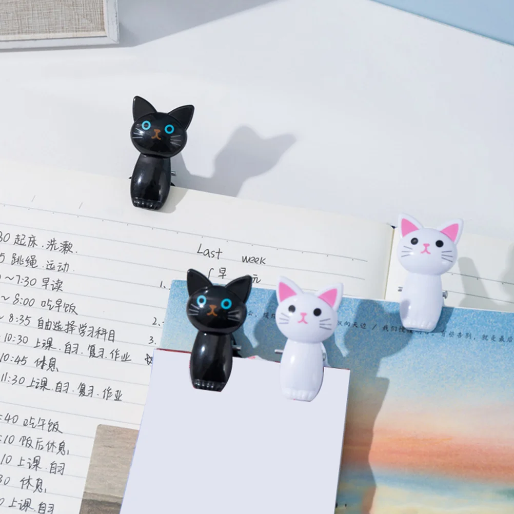 16 Pcs Cat Windproof Clamp Holder Plastic Cartoon Clip Multi Function Towel Clip White Black Quilt Windproof Towel Plastic