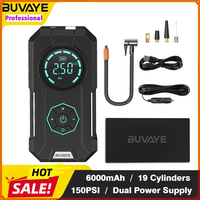 BUVAYE Portable Inflatable Pump Air Compressor 150PSI Digital Automatic Inflation Wireless Tire Air Pump for Cars, Motorcycles