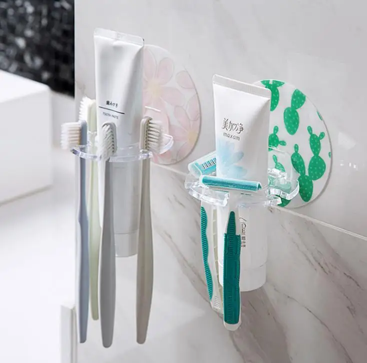 Bathroom Holder Toothbrush Holder Wall Mount Lotion Facial Cleanser Rack Bathroom Storage Hangle Tools Whoelale