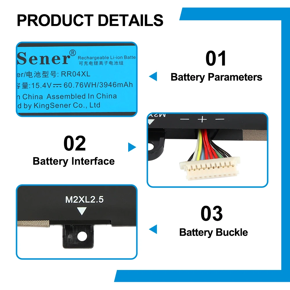 KingSener RR04XL L60373-005 Laptop Battery For HP Spectre X360 13-AW0900 13-AW0090CA 13-AW0003DX 13-AW0001LA 13-AW0001LM 60.76WH