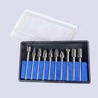 10pcs/set Mini Tungsten Carbide Burr 6mm Shank Hard Alloy Rotary File Industrial Grade Grinding Head Dental Application