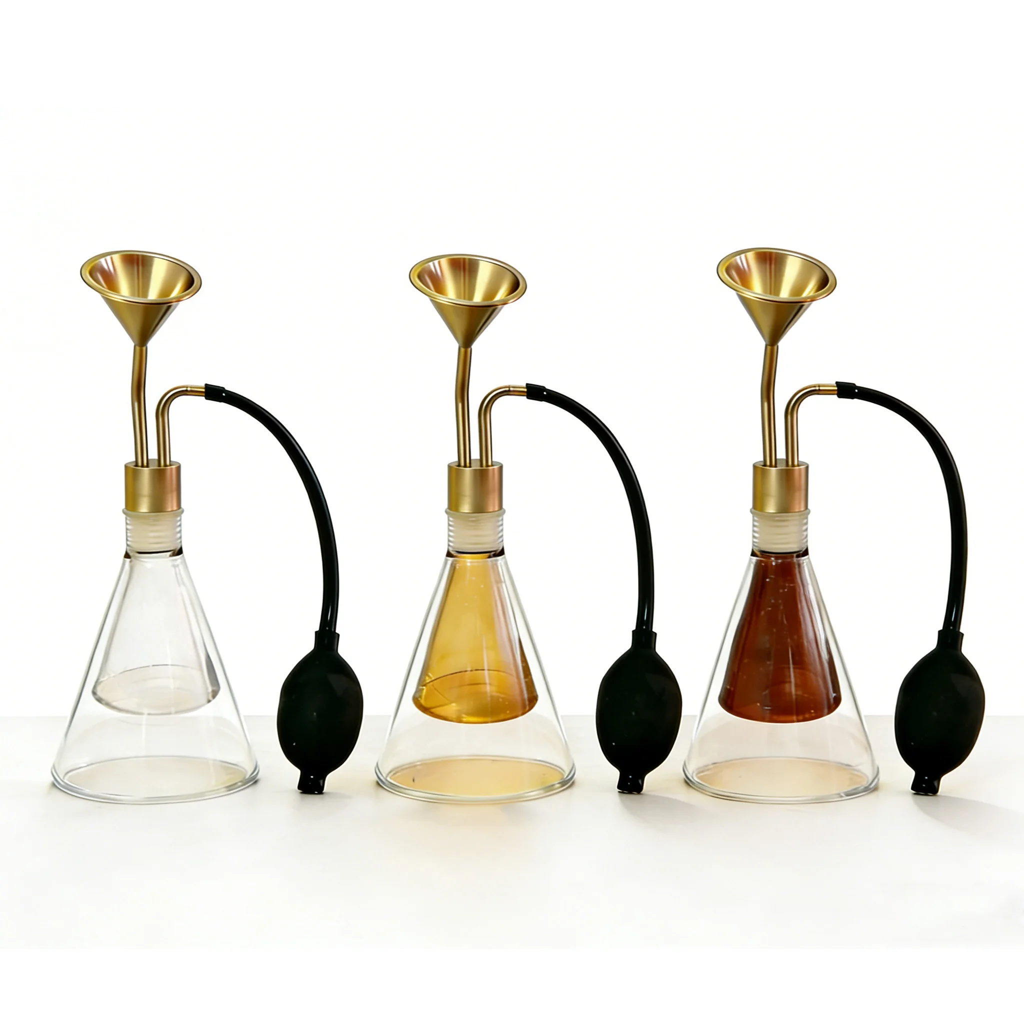 YANDER Perfume essential oil fragrance smelling bottle brass exhibition spa display aroma smell device aroma taste glass botle