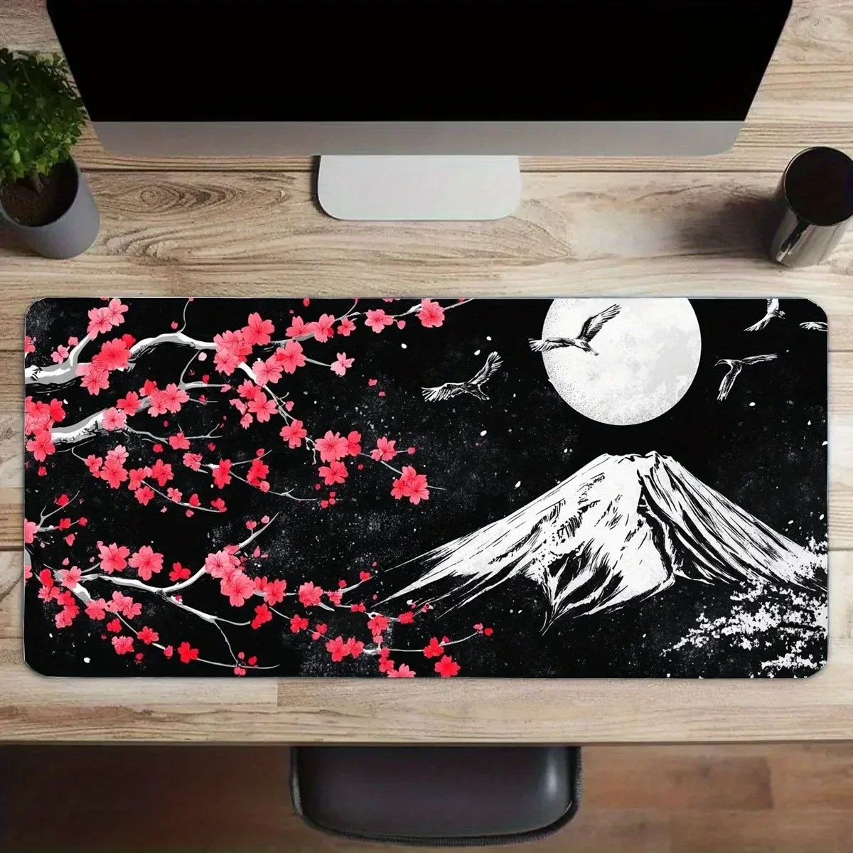 Sakura Tower Fuji Mouse Pad XXL 400x900mm Large Computer Office Game Table Mat Rubber Carpet Anti-slip Gaming Keyboard Mousepads