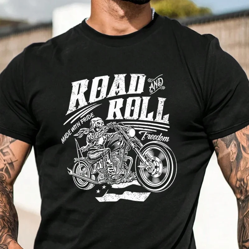 

Classic Road Roll Bikes 2026 New Vintage Style Pattern T-Shirt Men's And Women's Casual Short Sleeve Top