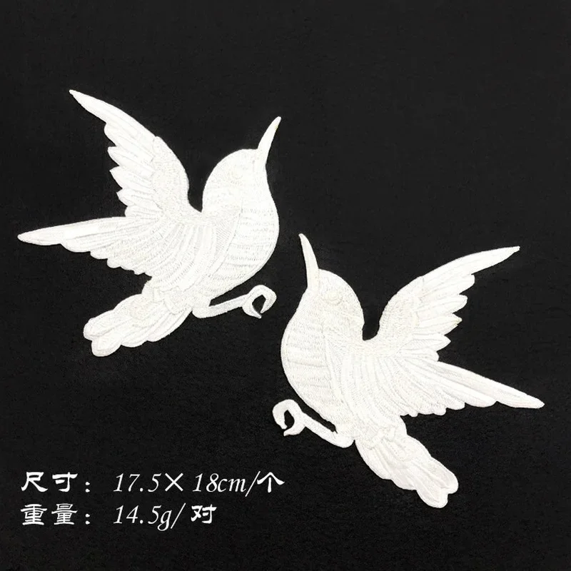 10pcs/Lot Cool Black White Embroidery Patch Free Bird Couple Shirt Bag Clothing Decoration Accessory Craft Diy Applique