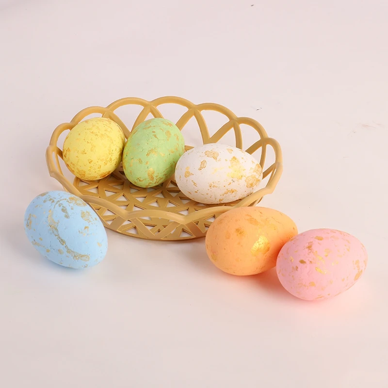 New Easter Egg Decoration Foam Simulation Egg Ornament DIY Wreath Decor Props Multicolor Safe for Kids Game Holiday Party Gifts