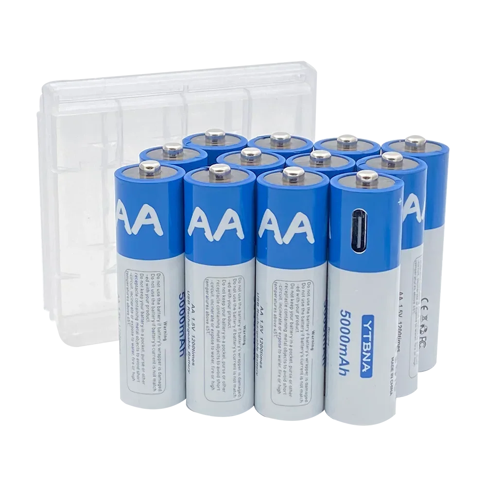 1.5V AA 5000mAh Rechargeable Li-ion Battery For Remote Control Mouse Small Fan Electric Toy Batteries USB Type-C Cable