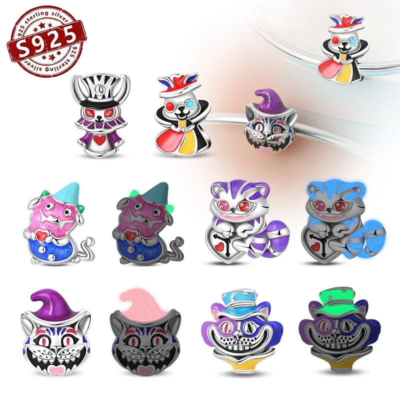 925 sterling silver Halloween Series Clown Magic Hat Rabbit Charms Beads Fit 925 Original Bracelet DIY Jewelry Women's gift