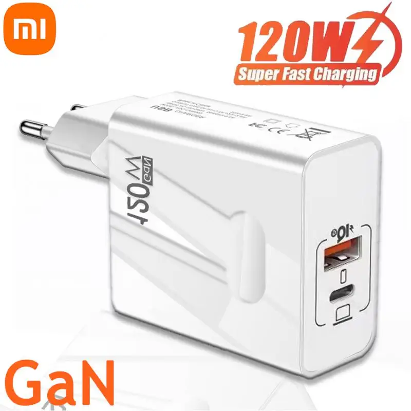 Xiaomi 120W Fast Charger USB Type C PD Cable Fast Charging Quick Charge 3.0 Adapter For iPhone Samsung Oneplus Pixel Cellphones