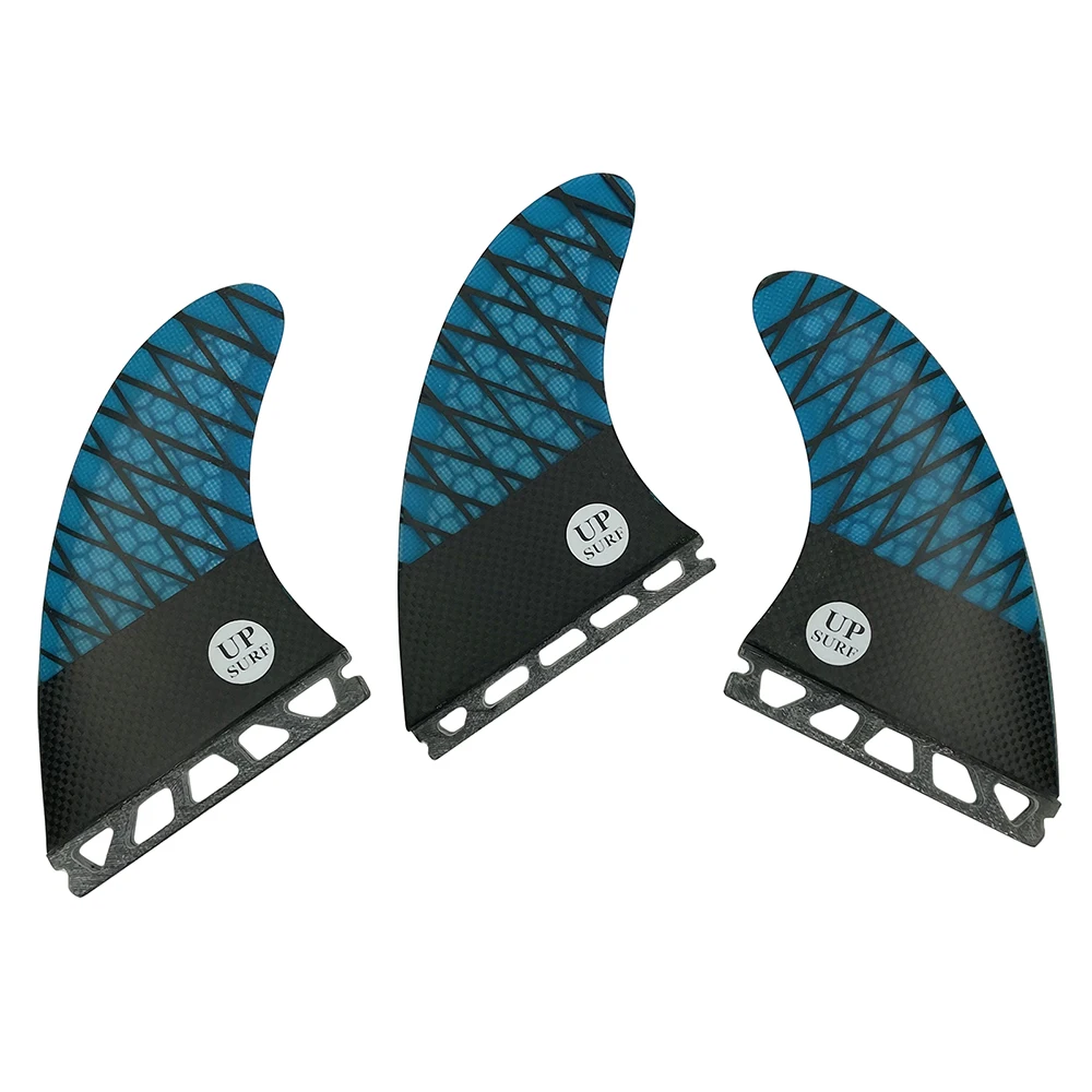 Quillas UPSURF FUTURE Large Honeycomb Surfboard Fins Set - G7 Carbon Fiber Tri Fin System for Enhanced Performance Surfing