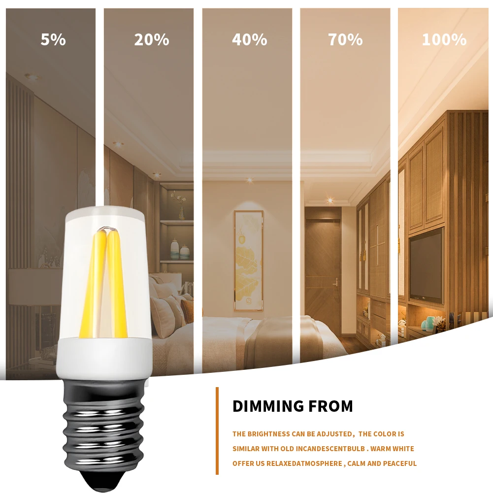 Nuevas Llegadas Dimmable E14 Lámpara LED 220 V 110 V Mini E12 PC Nevera Bombilla Filamento COB Alto Lumen lamparas araña
