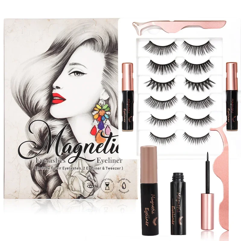 3/5/6/10 paia di ciglia finte magnetiche di alta qualità con magnete eyeliner applicatore Eye Beauty Makup Tool regalo dolce senza Grue