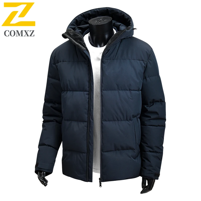 Male Warm Padding Coat 2025 New Thick Winter Men's Windproof Cotton Jacket Coats Trendy Minimalist Hooded Parka Ski Down Jackets