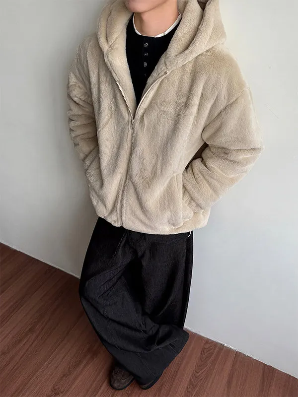 

Мужская зимняя модная свободная толстовка с капюшоном на молнии, утепленная, из хлопка, для пар, теплая, молодежная, повседневная, с длинным рукавом