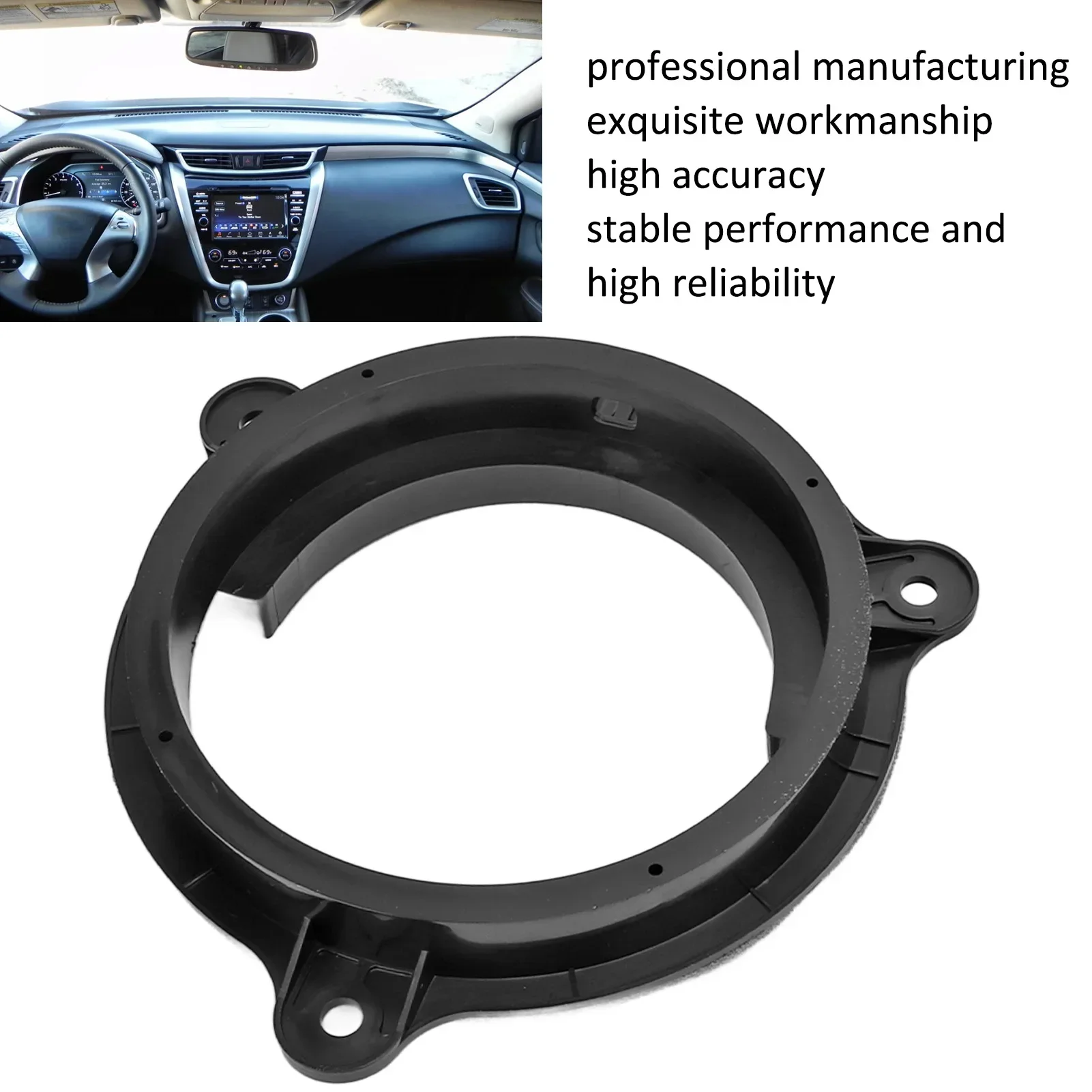 2pcs 6.5in Black Speaker Adapter Bracket Ring With 2 Wire Harness Replacement For Nissan Murano Sentra 2000‑2019