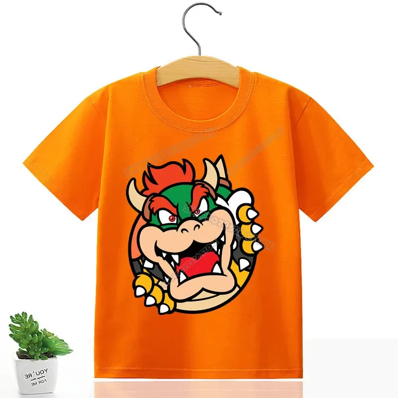 Marios Bros Baby Cotton T Shirt Super Marios Peach Princess Girl T-Shirt Cartoon Anime Toddler Tees top Summer Kids Clothes