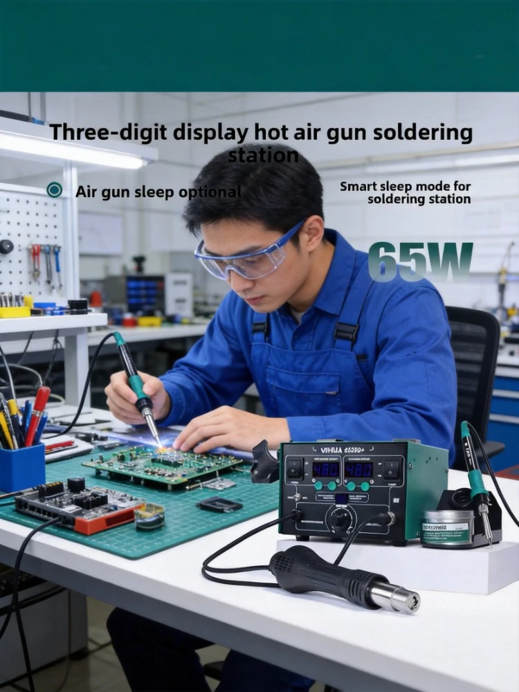 8786D Hot Air Rework Station with Digital Display Soldering Iron 862BD+ for Phone Repair