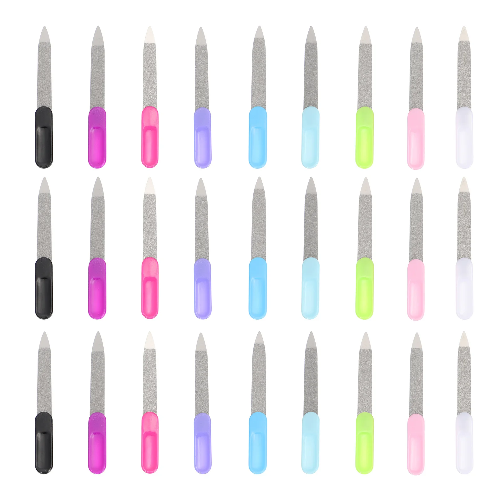 27 قطعة ملفات الأظافر الفولاذ المقاوم للصدأ مانيكير باديكير دائم مبرد أظافر مزيل الجلد الميت أداة تلميع أدوات مانيكير