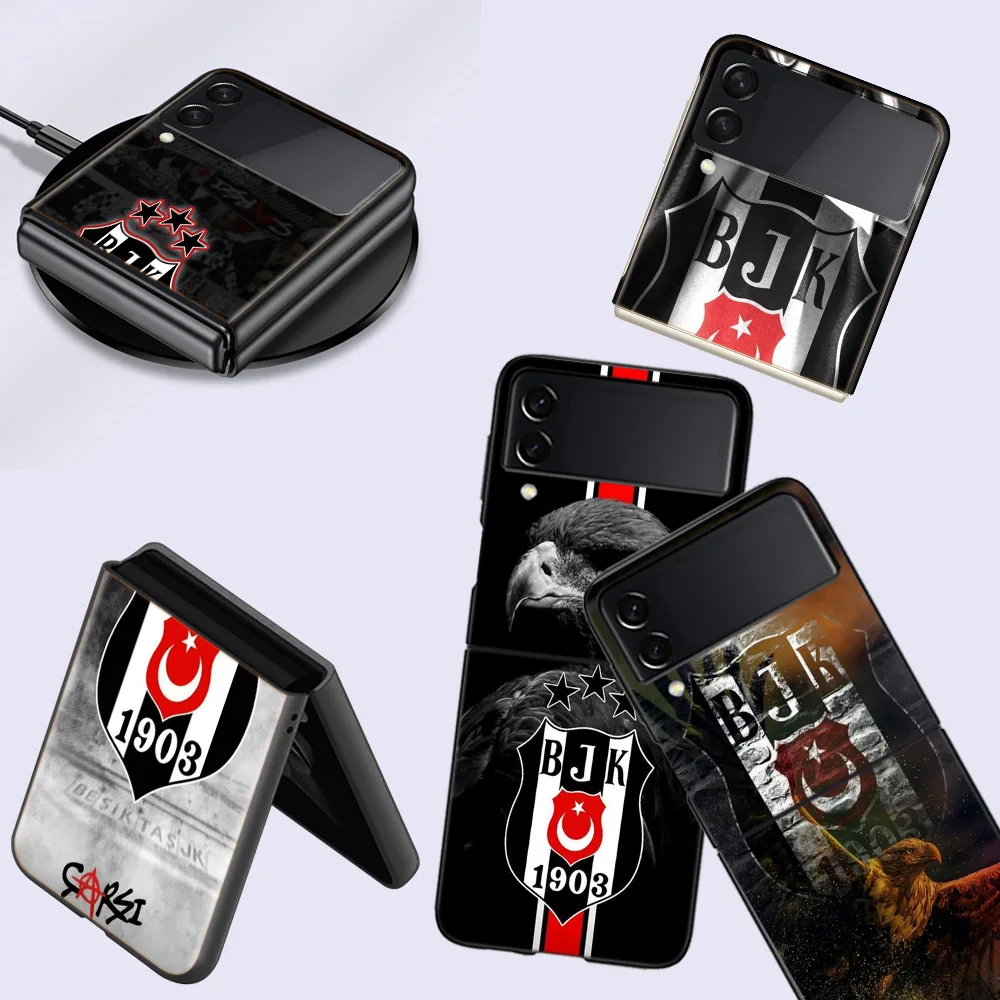 Модный чехол для мобильного телефона Besiktas BJK для Samsung Galaxy Z Flip 6 5G Z Flip 5 4 3 5G, черный чехол из жесткого ПК, роскошный модный чехол