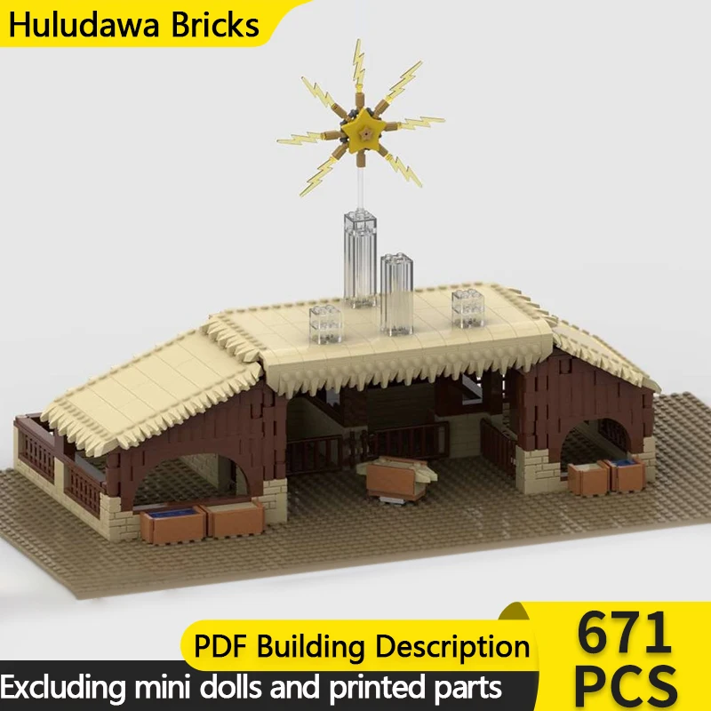 

Модель City Street View MOC, строительные кирпичи, Рождественский вертеп, сцена, модульная технология, детские праздничные подарки, сборные игрушки, костюм