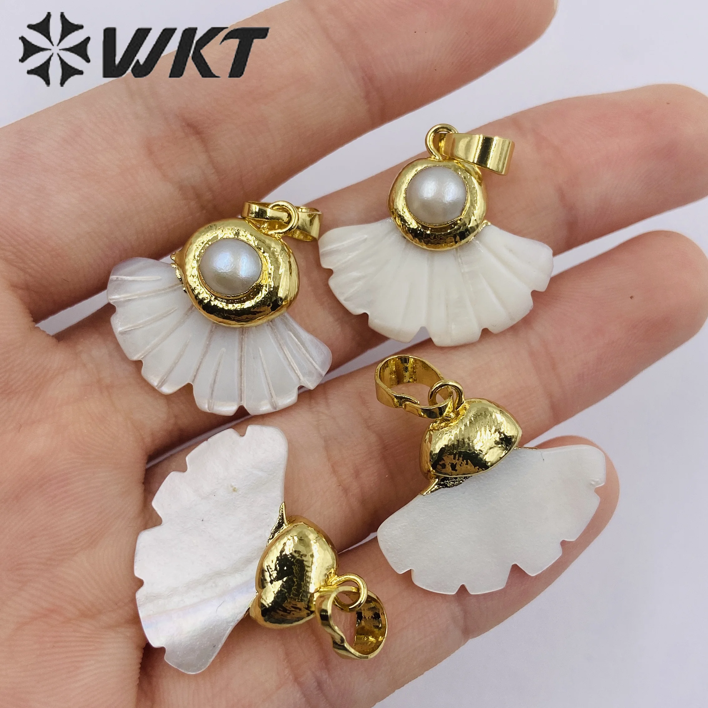 WT-JP344  WKT 2025 Fashion Style White Shell Women Party Gift Pendant Good-Quality Retro Ladies Earrings Hot Sale Trend