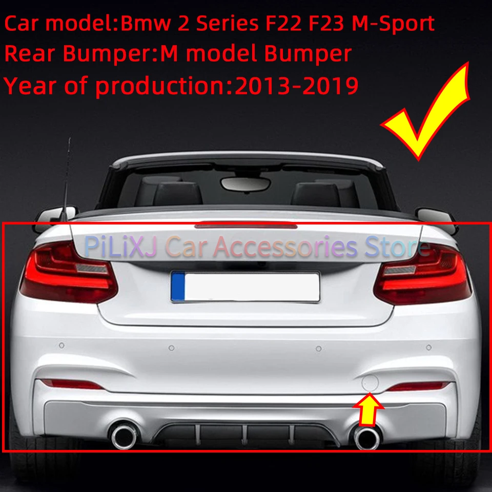 For Bmw 2 Series 218i 220i 225i 228i 230i M-Sport F22 Coupe F23 Convertible 2013-2019 Rear Bumper Tow Hook Cap Cover Shell