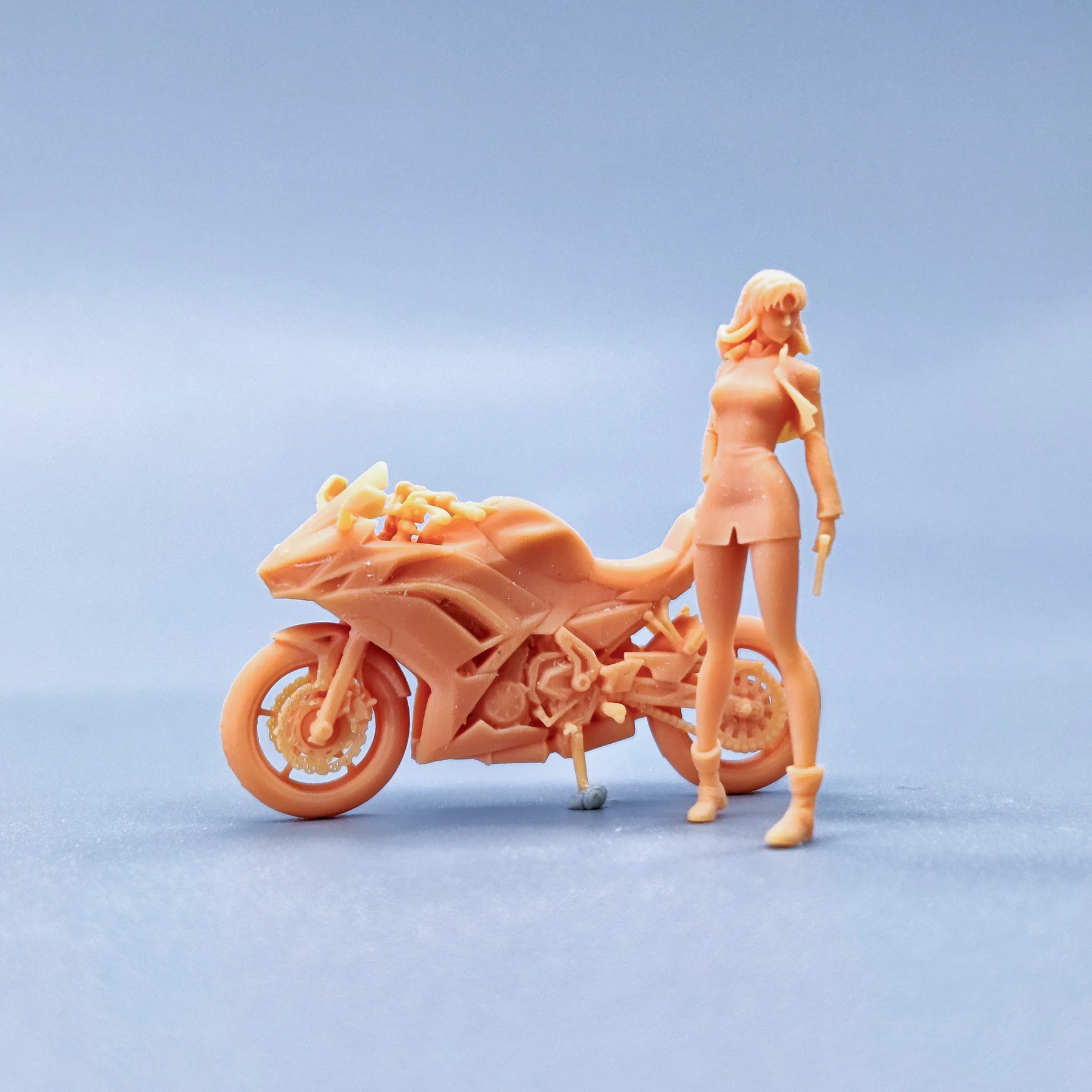 

1/64 1/43 Figurines Scale Model Resin Gecheng Meili Locomotive Girl Uncolored Miniatures Diorama Hand-painted S642