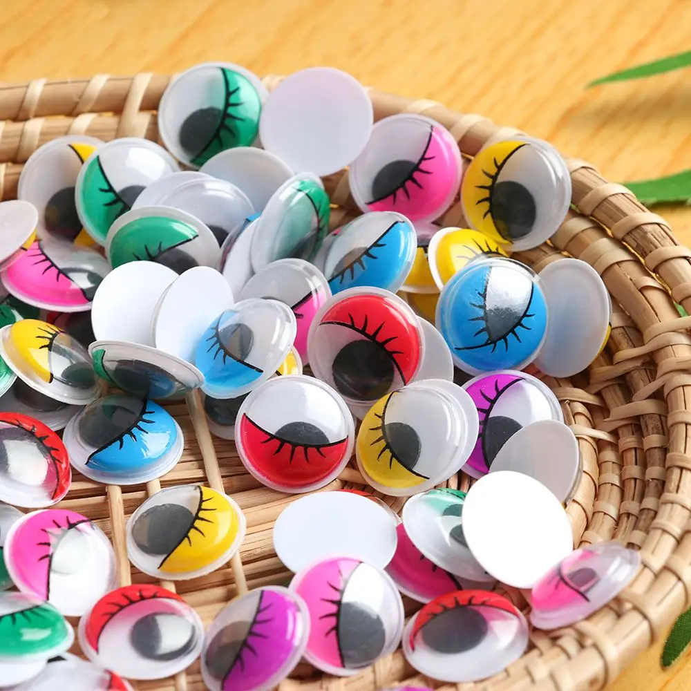 Colorful Wiggle Eye Round Moving Wiggly Googly Eyes 6/8/10mm for Toy Garment Eyes Dolls Parts DIY Crafts Accessories