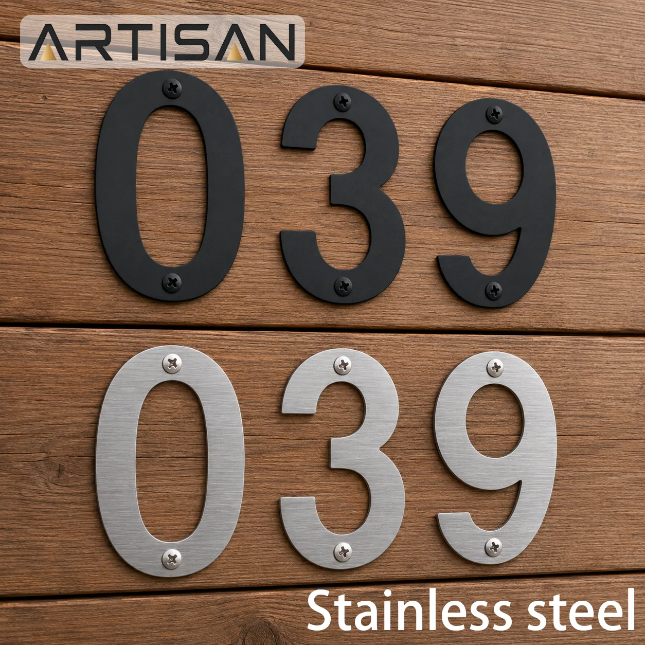 7.5-12 Cm House Number 0-9 Screw 304 stainless steel Sign Outdoor Door Number Plaque Weatherproof Wall Mount Street Number Sign