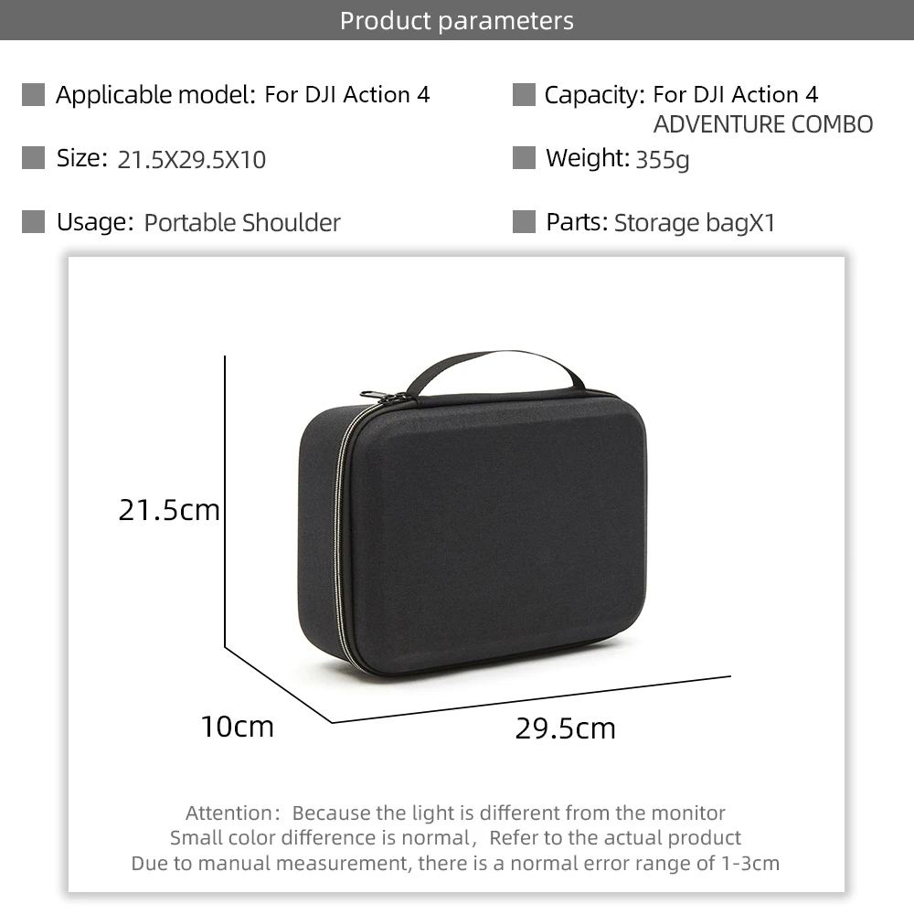 Portable Storage Bag For Osmo Action 4 Portable Waterproof Handbag Carrying Case For DJI Action 3 Sports Camera Accessories