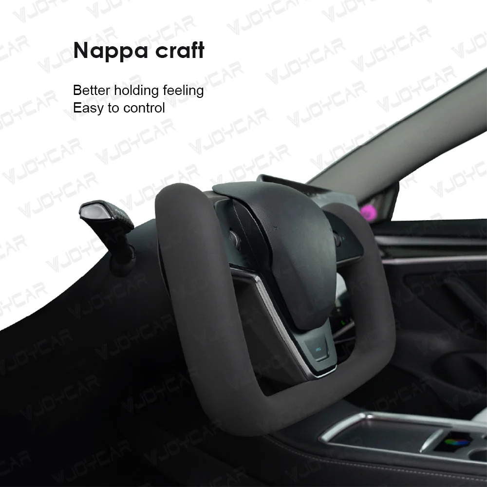 Yoke Handle Model Y 3 Heating Steering Wheel Model-X-Style For Tesla Personalized Racing Leather Customized Model Y 3 2017-2024