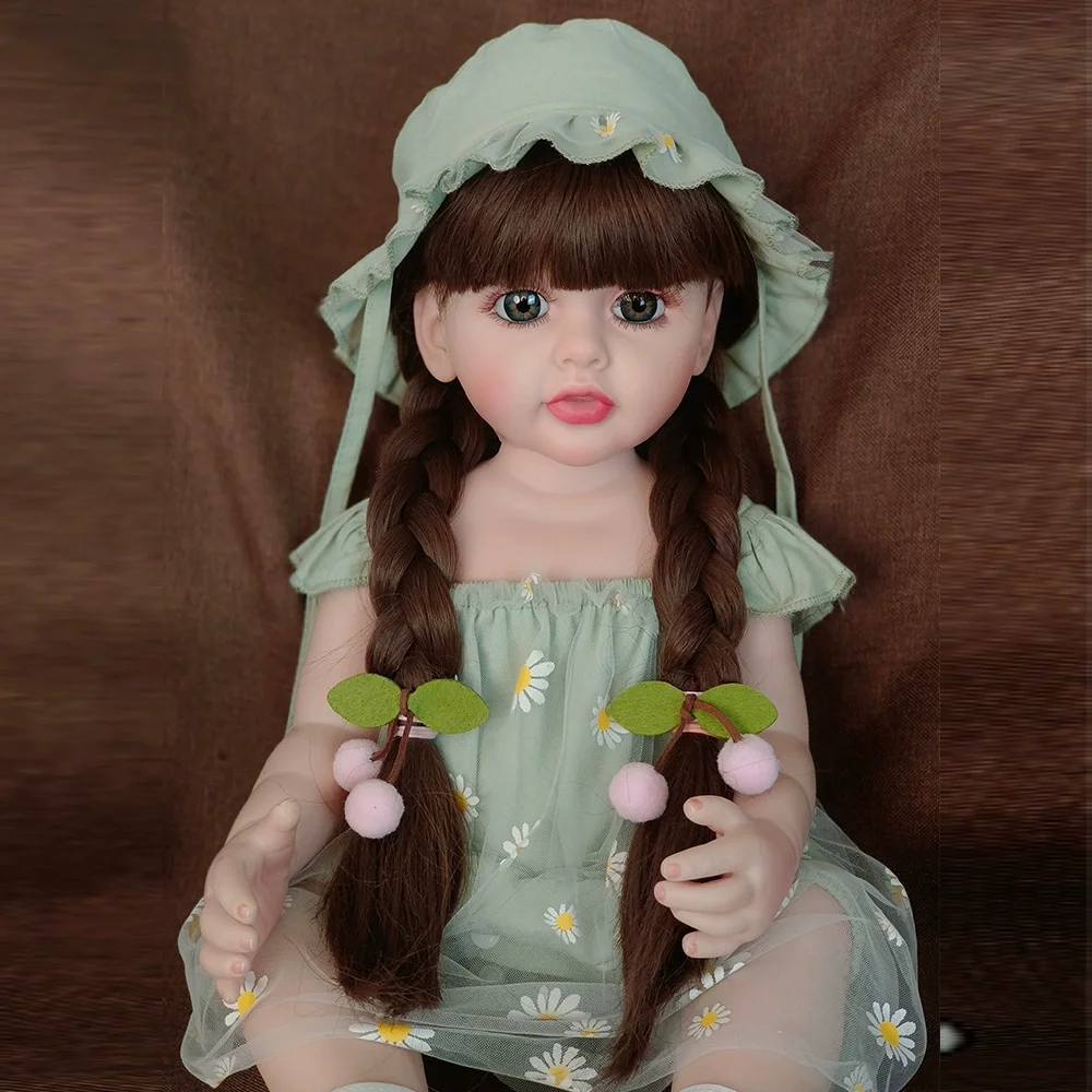 Reborn Baby Doll Full Body Silicone Waterproof Toddler Girl Doll Princess Lifelike Sof Touch Toy Christmas Gift