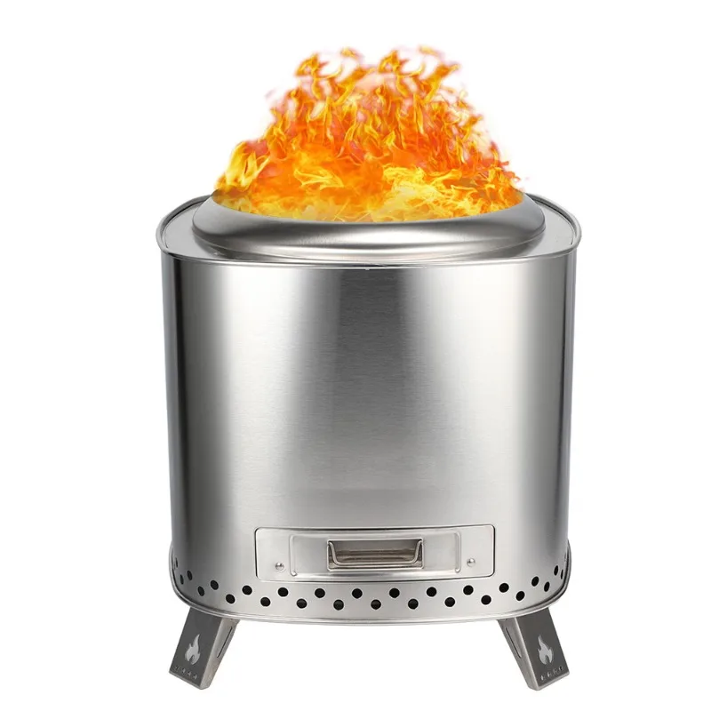 

50Cm camping wood stove large integrated stainless steel courtyard smokeless barbecue stove portable