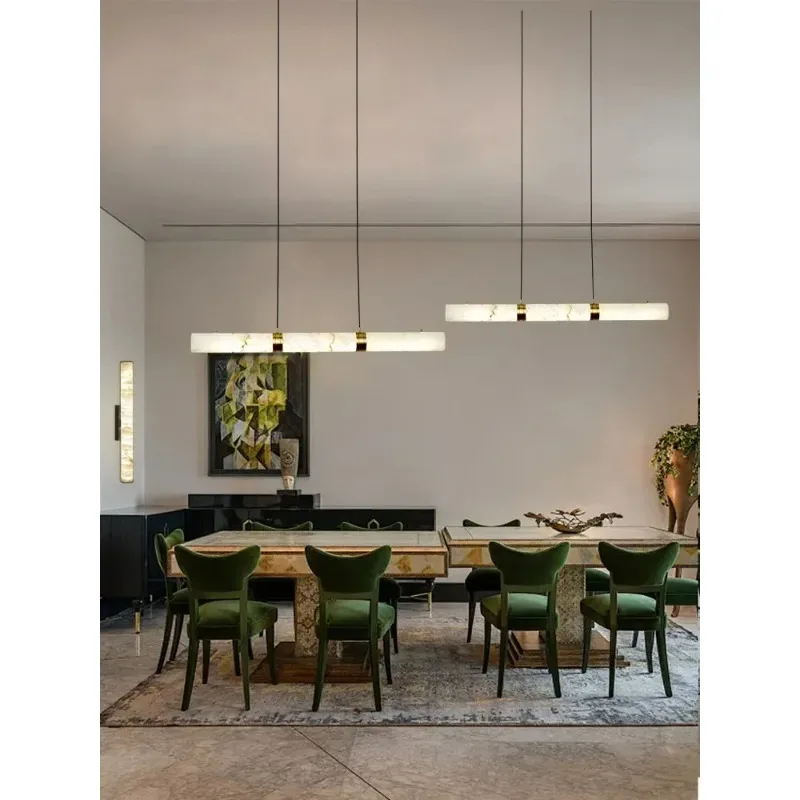 

MZISOSOD for Restaurant Pendant Light for Italian Minimalist Modern Imitation Marble Dining Table Bar Chandelier Luxury