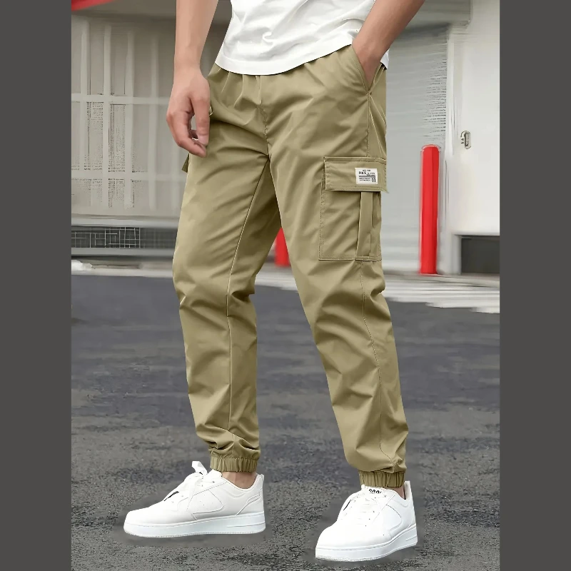 

Men's Cargo Pants Spring Autumn Sweatpants Outdoor Bunched Long Trousers Men Casual Multi-Pocket Durable Workwear Male Trousers