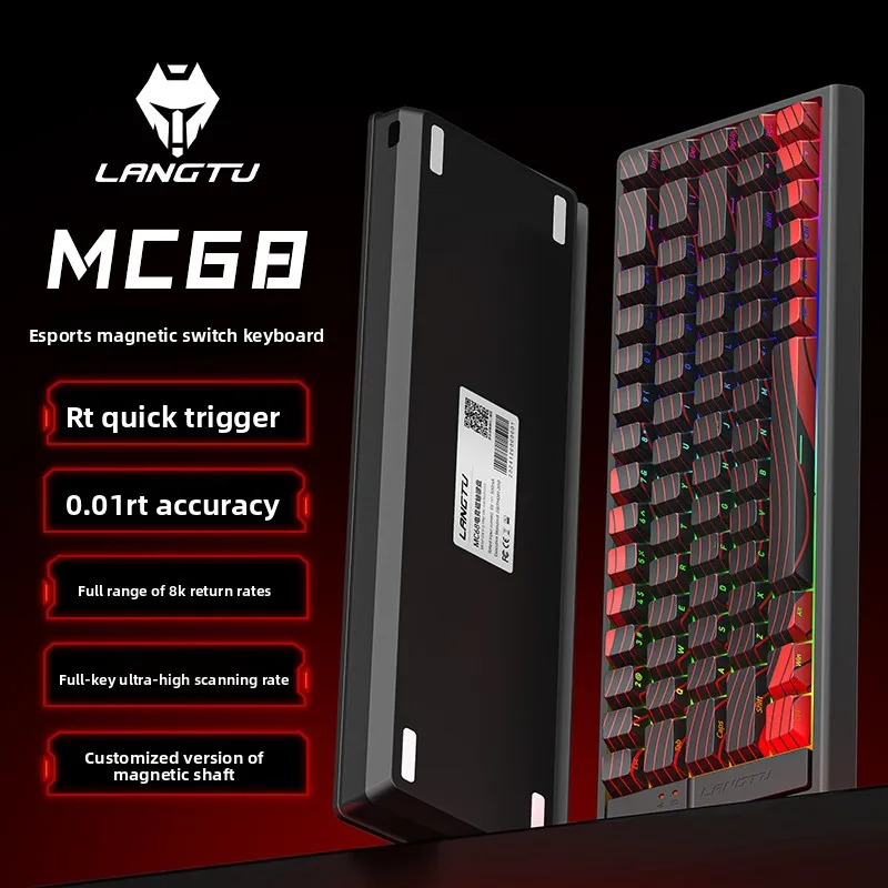 Langtu MC68 Ultra Magnetic Switch Keyboard Ultra Low Latency 0.01RT 8k Return Rate Customized Gaming Keyboard Laptop Accessories