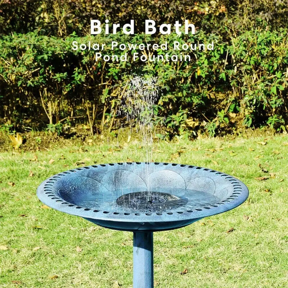 Pedestal Bird Bath Feeder w/ Pond Fountain Combo Outdoor Garden Yard Decor