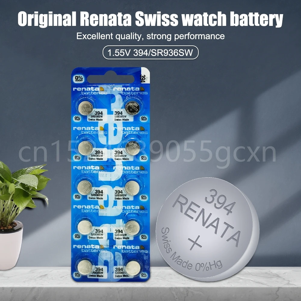 100% Original Renata 394 SR936SW AG9 LR936 936 1.55V Silver Oxide Battery for Watch Toys Scales Clocks Button Coin Cell