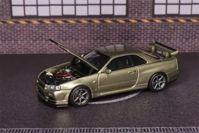 Motorhelix MH 1/64 Skyline Mk5 R34 V-SPEC-II limited799 Simulation Alloy Model Cars