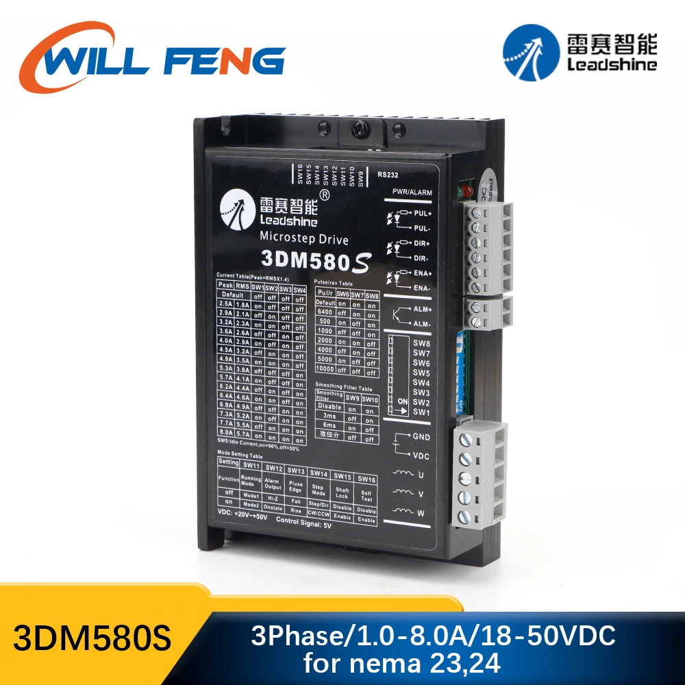 Will Feng Leadshine 3DM580S Stepper Motor Drive 3 Phase 36VDC 1.0-8.0A For CNC Co2 Laser Cutter Engraving Machine