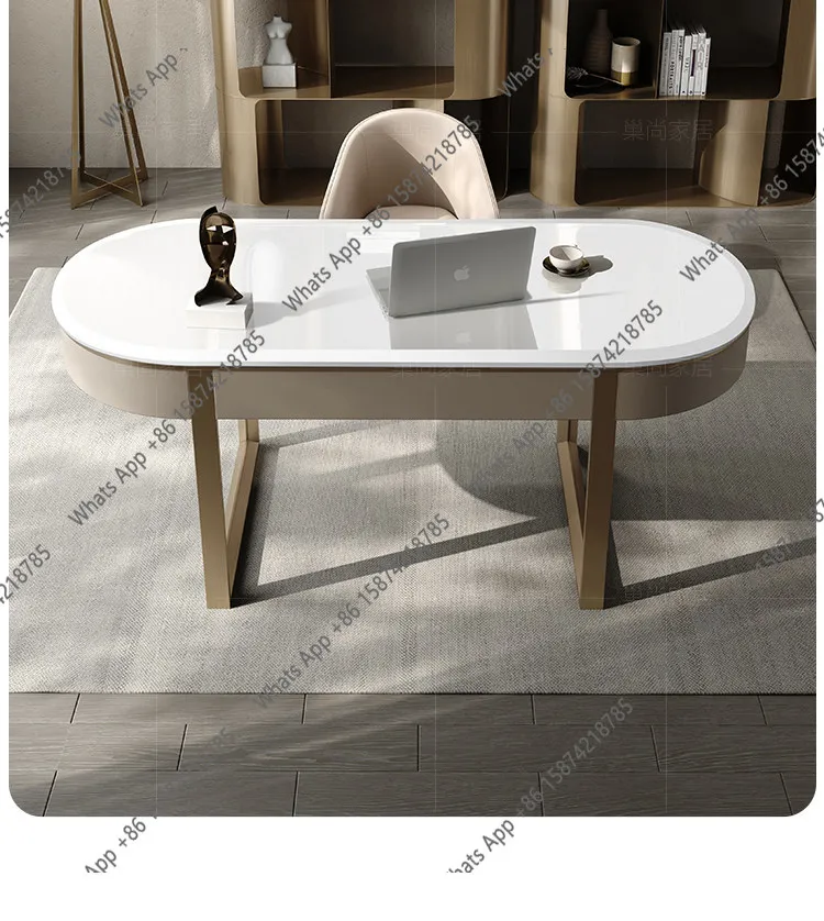 Nordic simple luxury jade crystal desk light luxury modern large desk workbench household Italian minimalist desk
