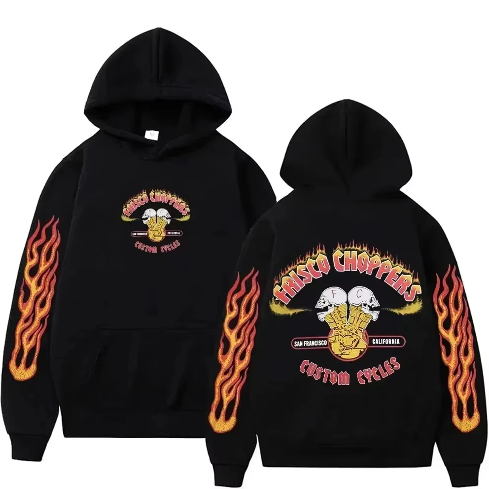 2026 new West Coast slice pattern men's and women's retro street style unisex long-sleeved hoodie with hood