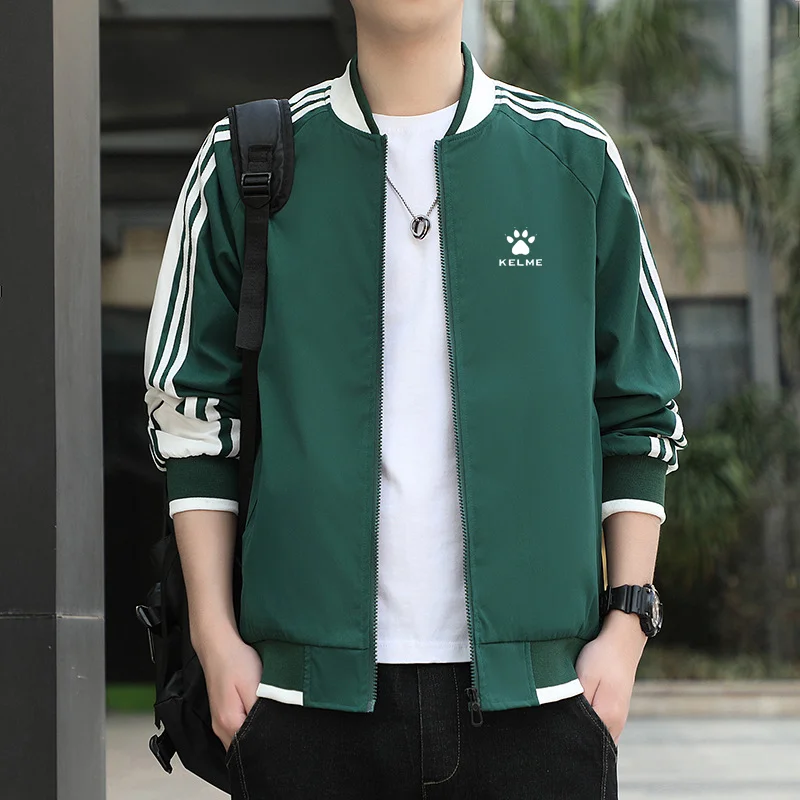 Striped jacket men\'s trench coat 2024 spring and autumn new coat youth blazer cycling baseball uniform