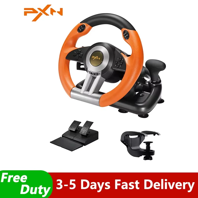 عجلة قيادة الألعاب PXN V3 Pro Volante PC Racing Wheel لنافذة الكمبيوتر 7/8/10/11/PS3/PS4 /Switch/XBOX One/Xbox Series X/S