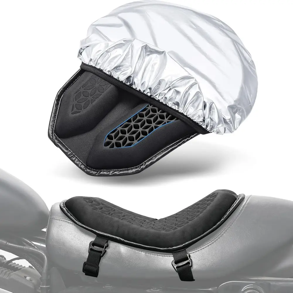 

Солнцезащитный чехол для сидений мотоцикла - большая гелевая подушка с 3D-структурой для улучшенного поглощения ударов и комфорта при длительных поездках