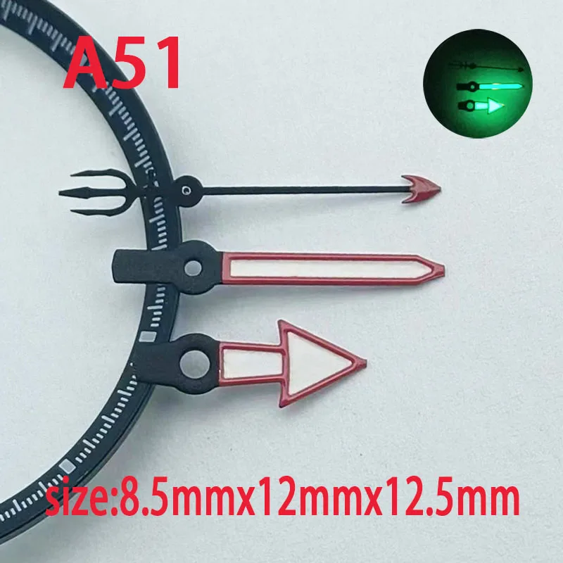 Men's watch hands green luminous for NH35 dial for NH34 NH35 NH36 NH38 NH70 NH72 automatic mechanical movement watch accessories