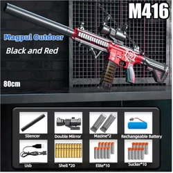 MGP Airsoft Weapons Pneumatic Toy Rifle M416 Toy Gun Soft Bullet Shell Ejecting Electric Manual Double Clips for Adult Boy Game