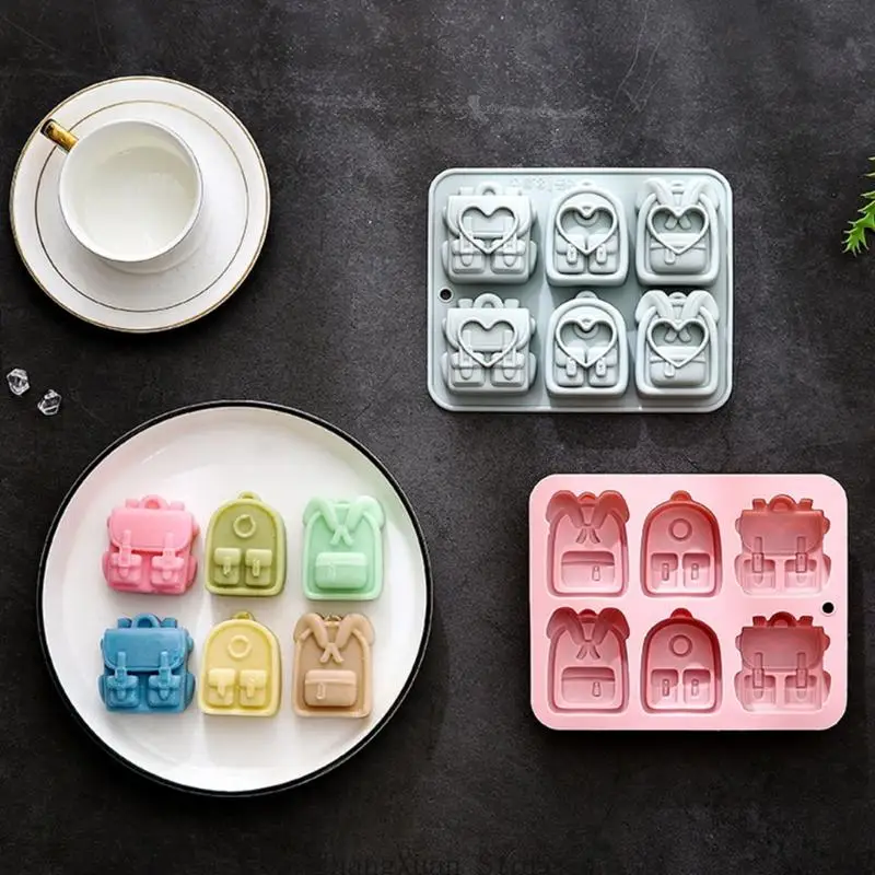 2 Stück 6 Mulden Rucksackform Kuchenformen für die Herstellung von Schokoladensüßigkeiten Cocktails 3XUF – Detail 9